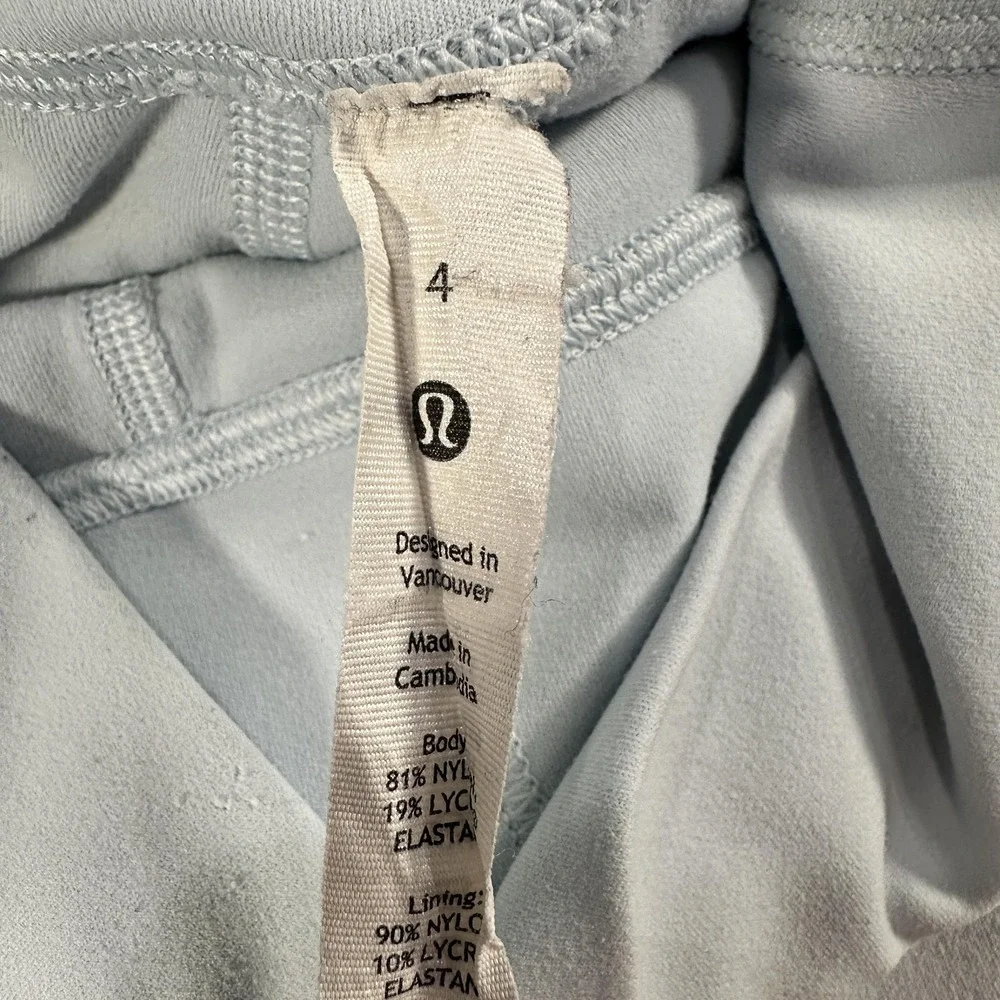 Lululemon Leggings Womens 4 Blue High Rise Ankle Yoga Athletic Stretch Workout